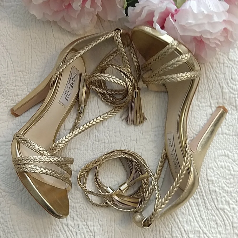 Rachel Zoe Odette Gold Sandal Sz. 6 - Picture 7 of 10
